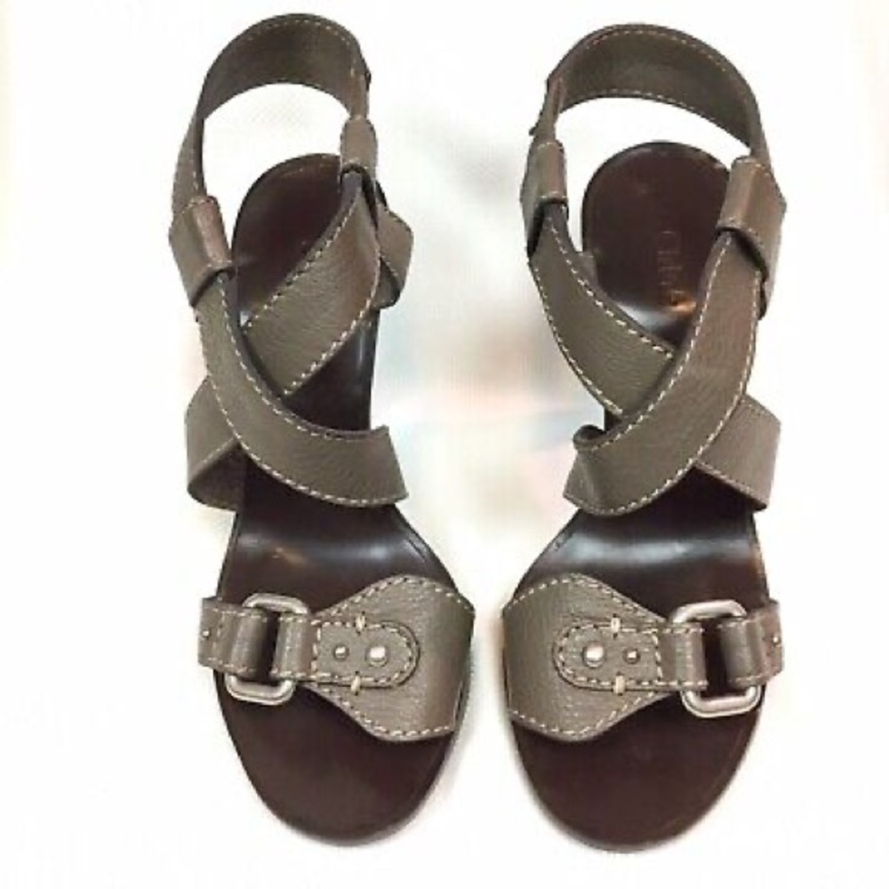 Chloe leather sling back sandals